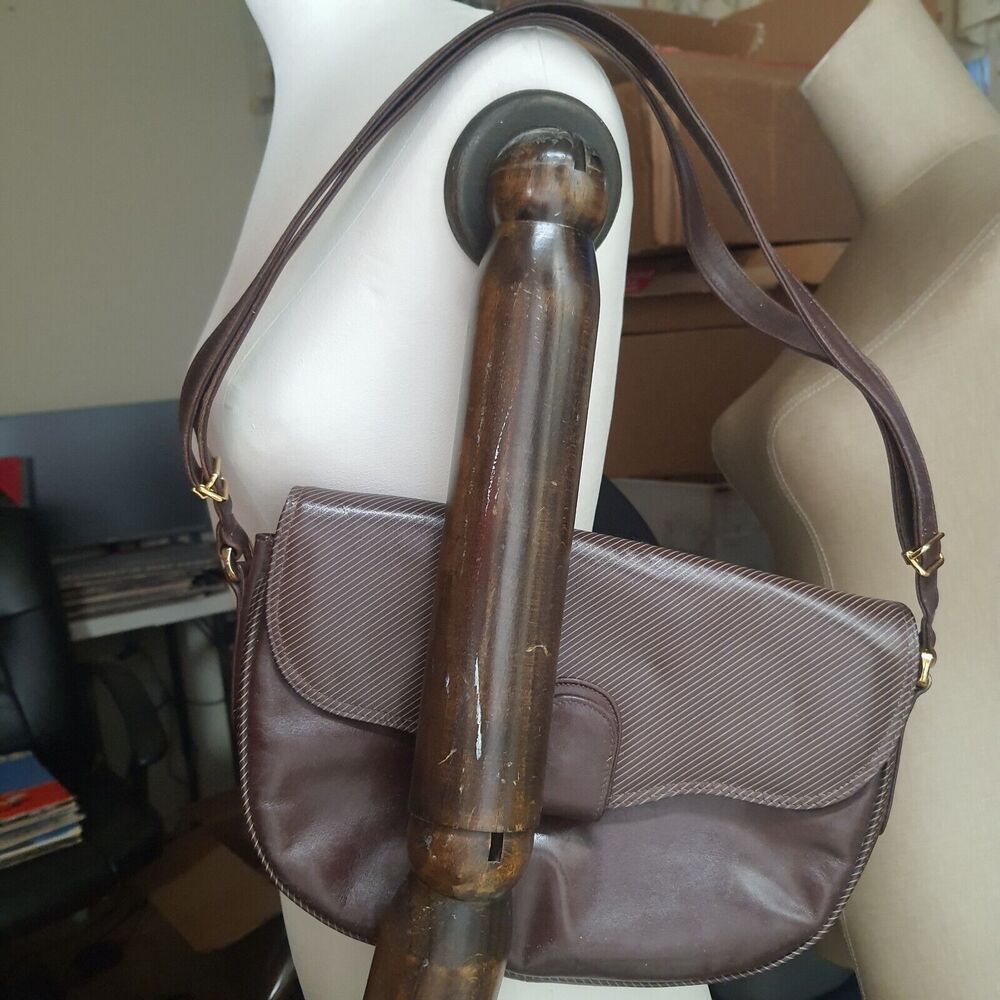 Vintage 1960s Brunettini Purse Leather Shoulder Bag Italian Designer Roma - Picture 13 of 13